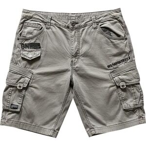 Geographical Norway Cargo Shorts Mens 2XL Gray Cotton Elastic Waist Pockets